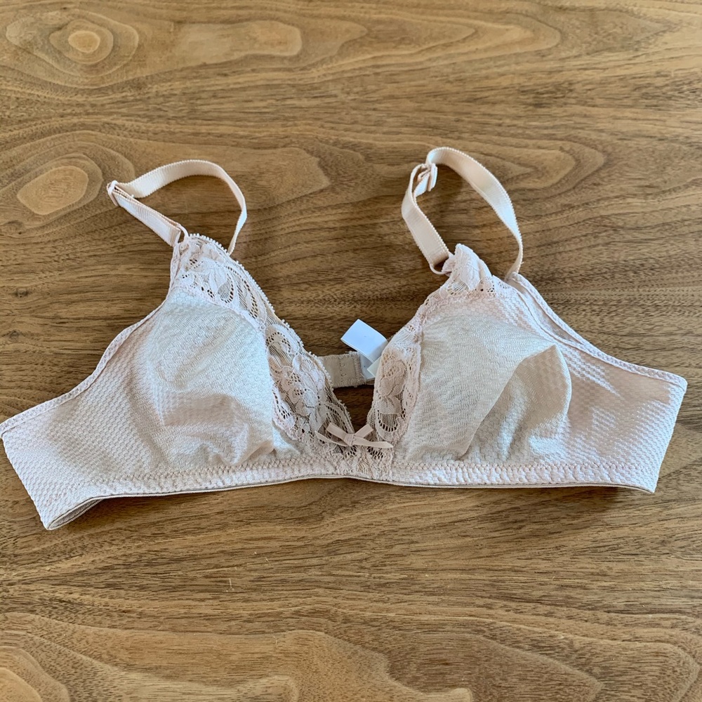 Soft Lace Wireless Bra - Light Pink